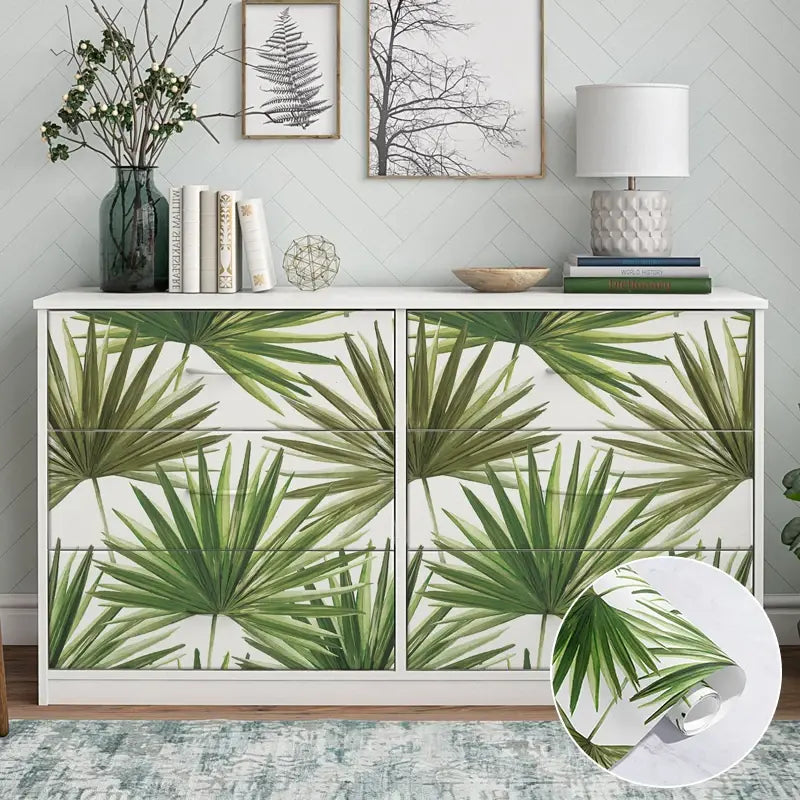 Fresh Green Palm Leaves Removable Wallpaper