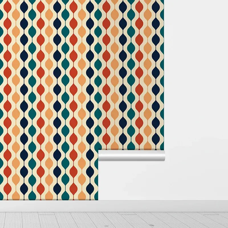 Colorful Geometric Peel And Stick Scratch-Resistant Wallpaper