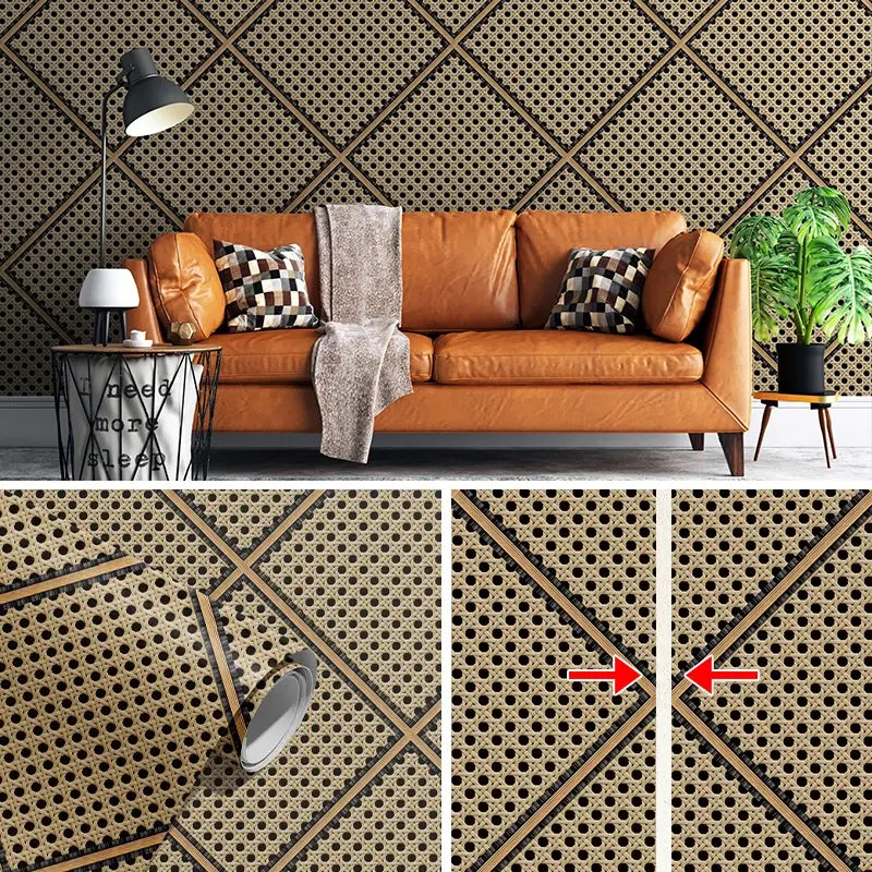 rattan geometric style wallpaper