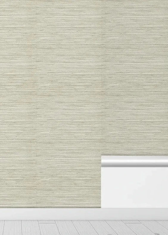 White straw texture peel and stick wallpaper